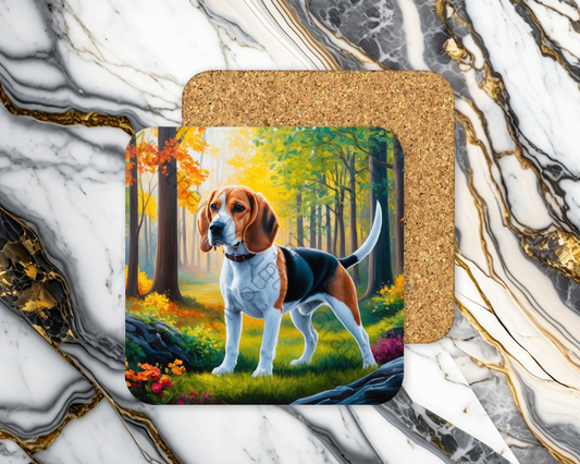 Square Coaster Dog