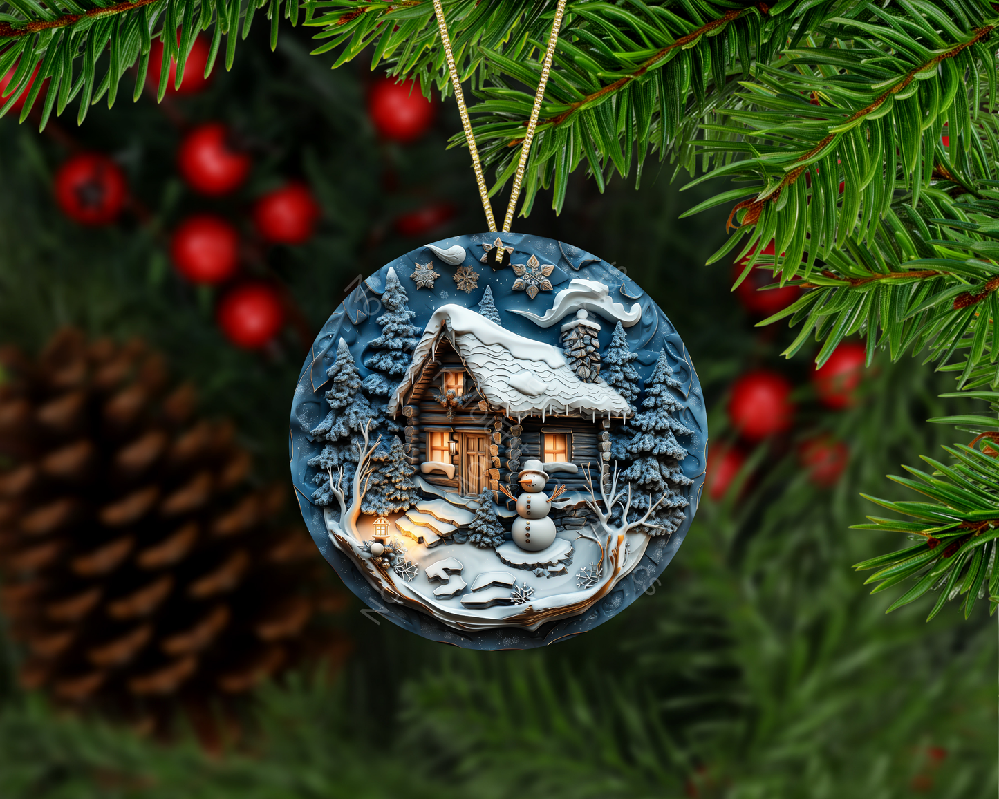 Smiling Snowman Christmas Ornament