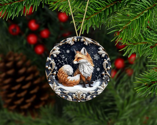 White Poinsettia Christmas Ornament