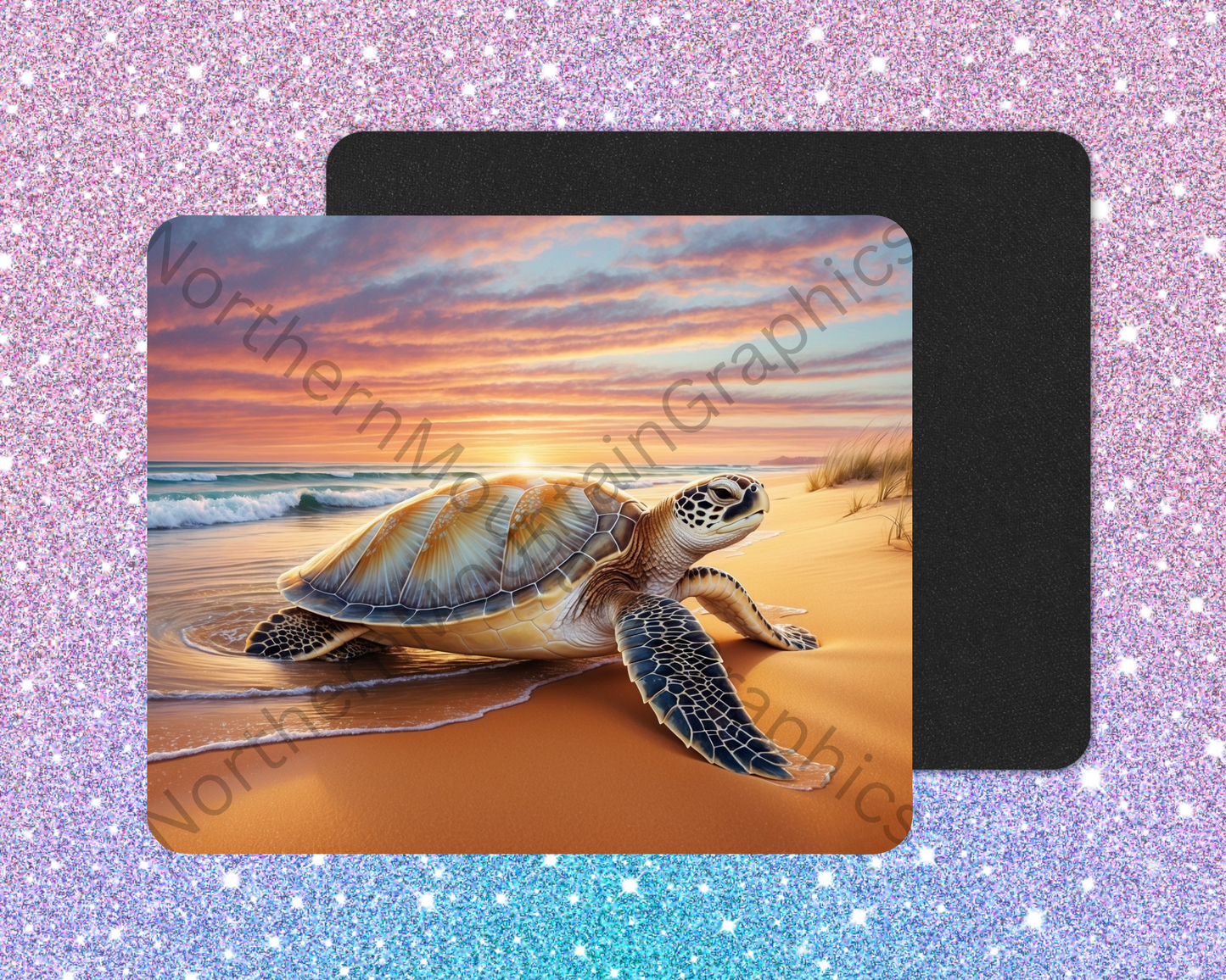 Dawn Beach Sea Turtle Mouse Pad