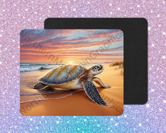 Dawn Beach Sea Turtle Mouse Pad