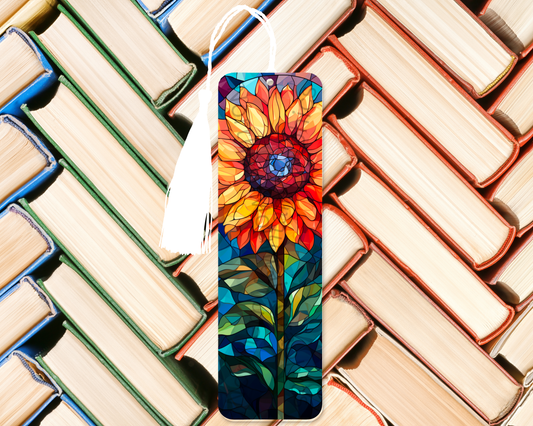 Stained Glass Sunflower Bookmark