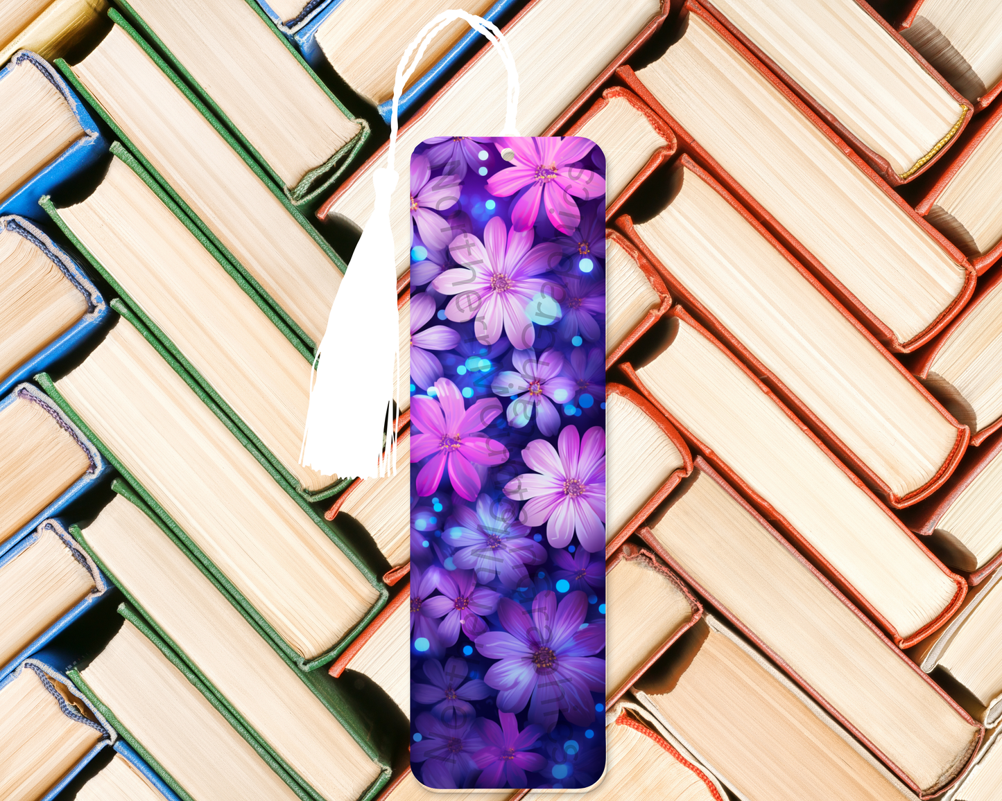 Violet & Pink Floral Fantasy Bookmark