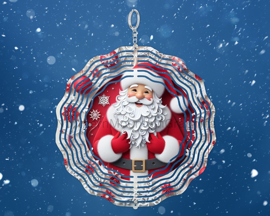 Smiling Santa Cheer Wind Spinner
