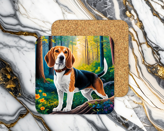 Square Coaster Dog