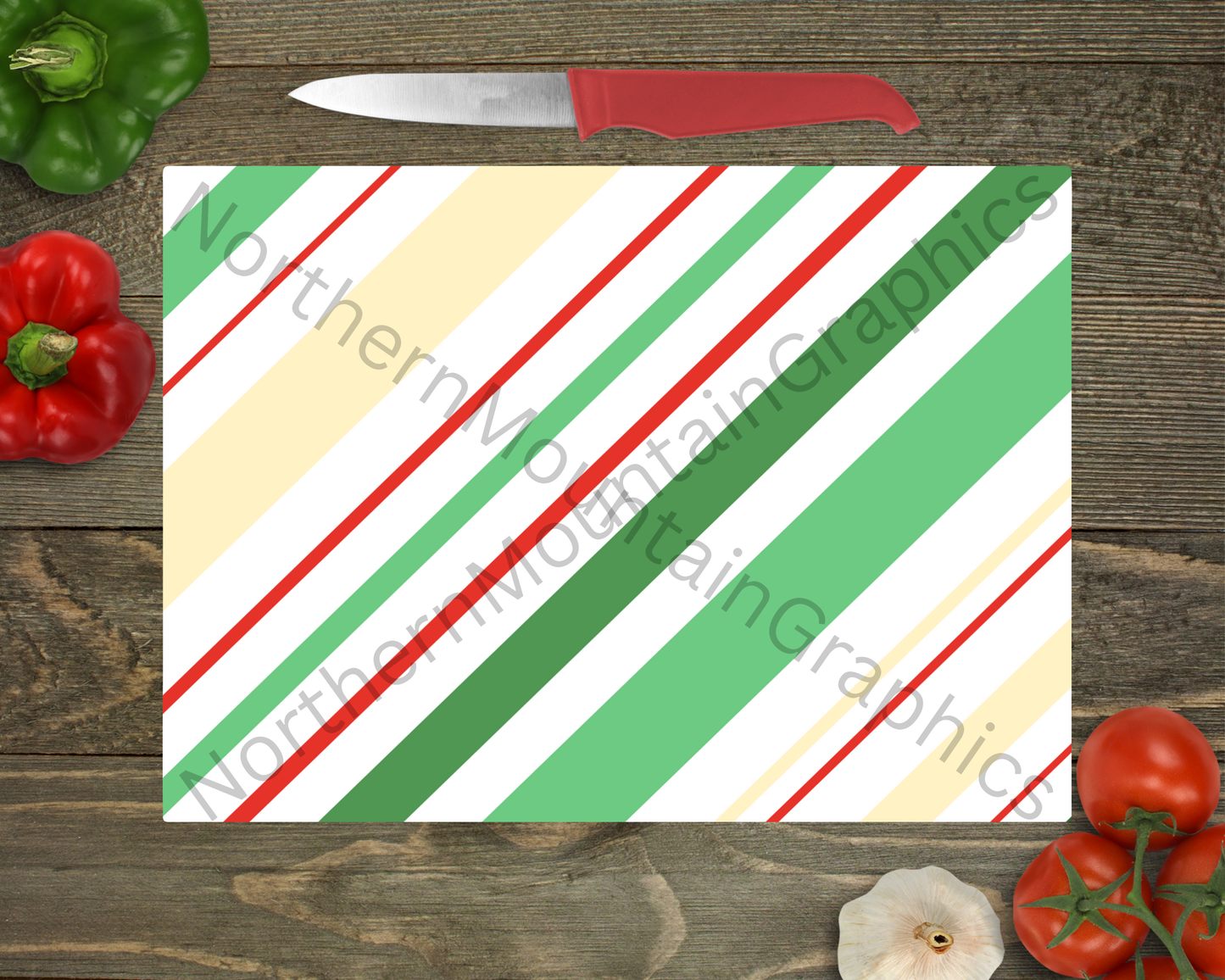 Glass Cutting Board Christmas