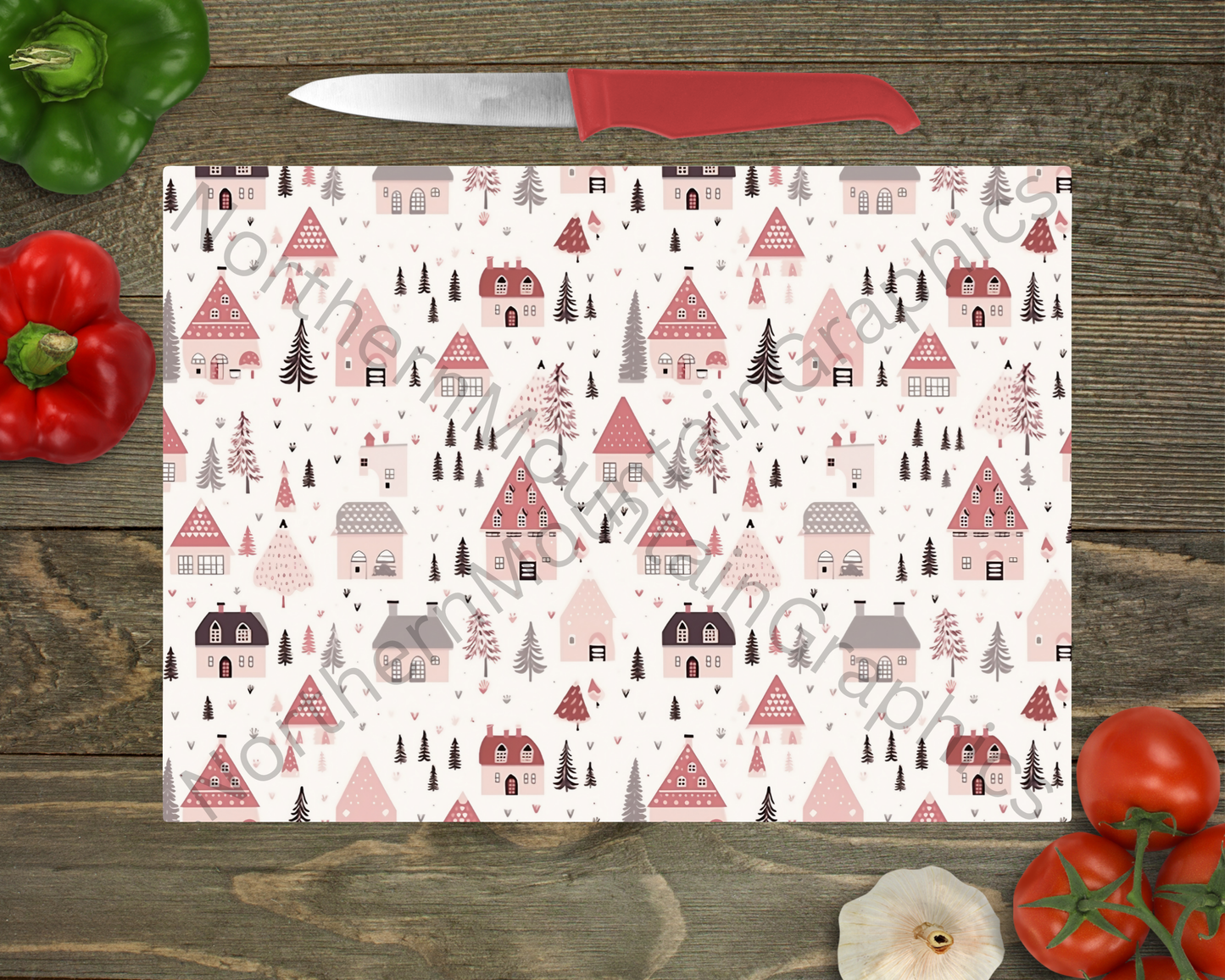 Glass Cutting Board Christmas