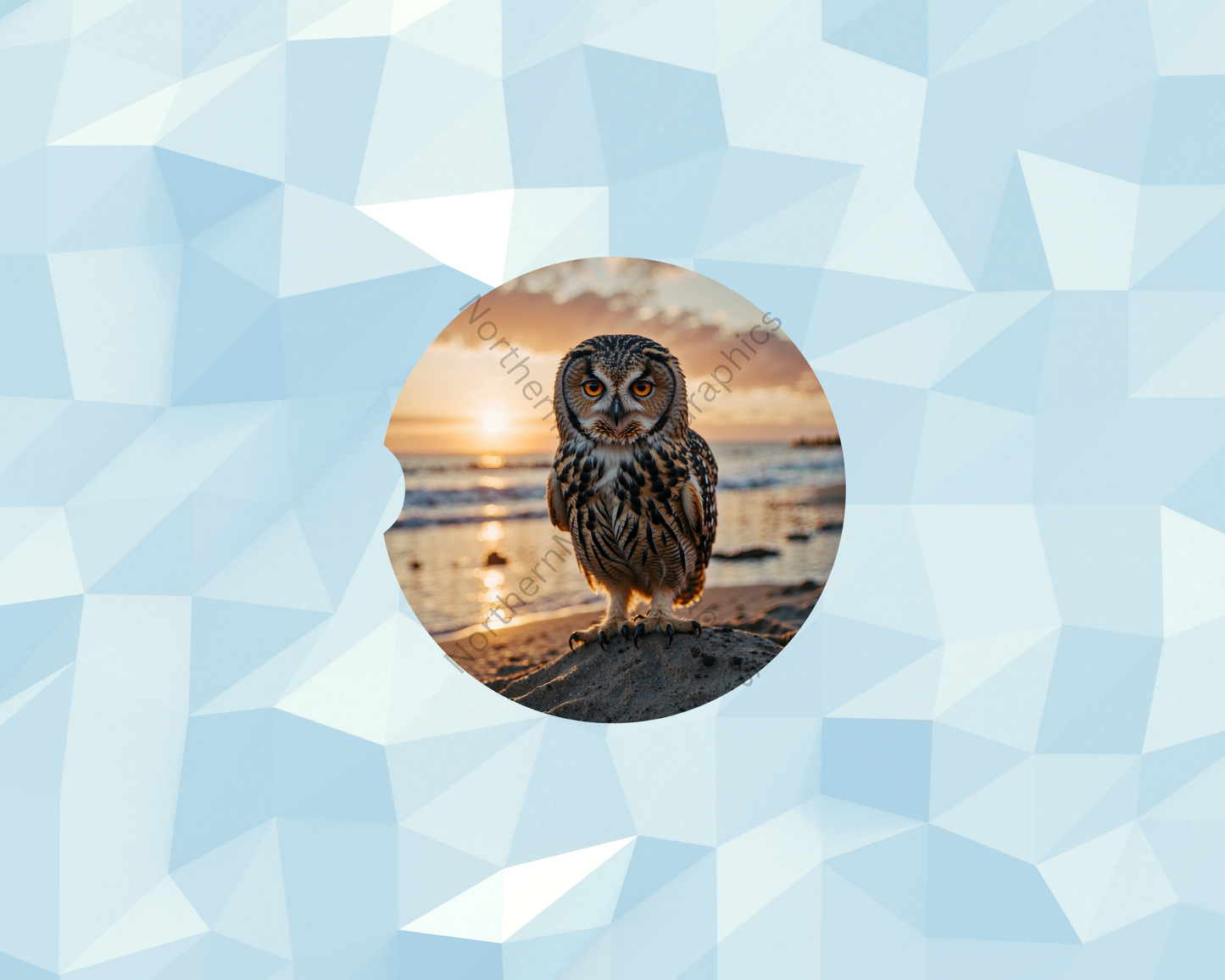 Sunset Shore Owl Car Coaster