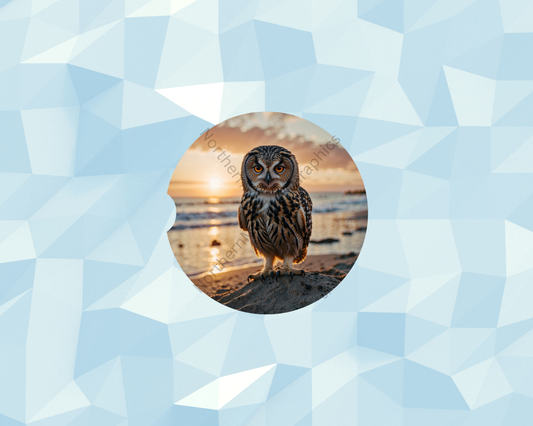 Sunset Shore Owl Car Coaster