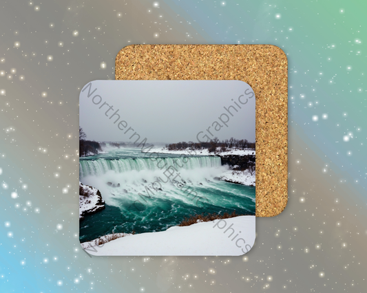 Niagara Falls Icy Rapids Winter Square Coaster