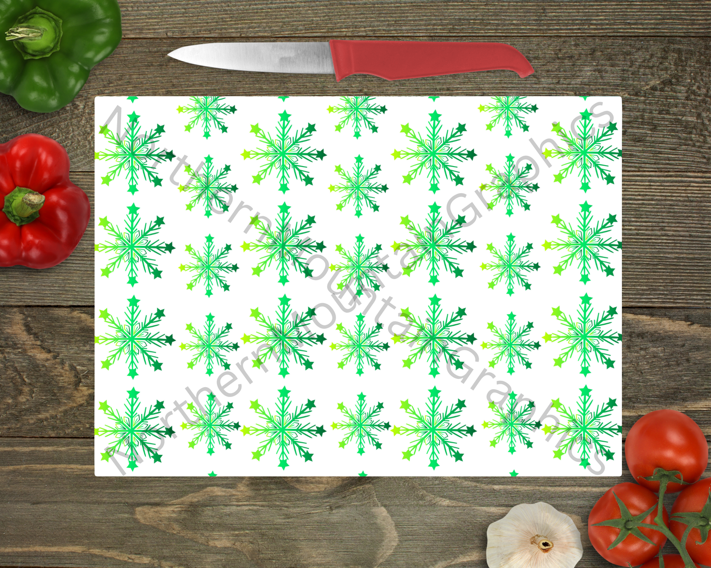 Glass Cutting Board Christmas