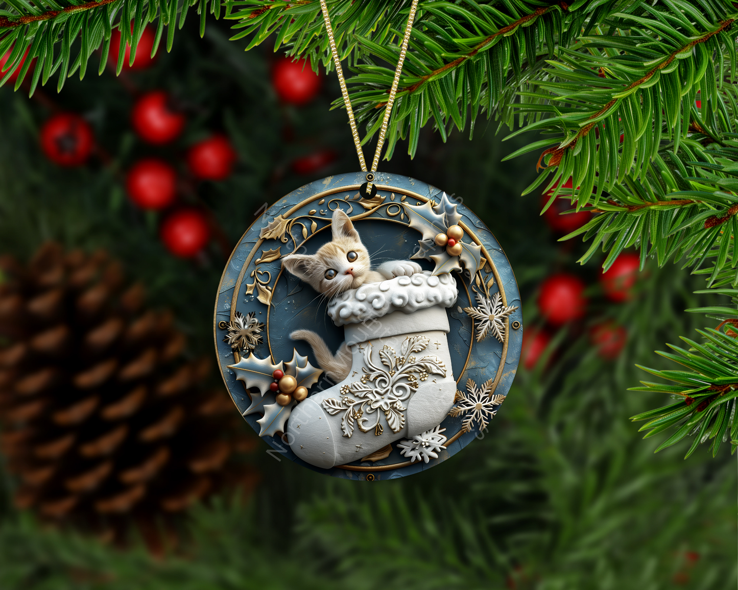 Kitten in Christmas Stocking Christmas Ornament