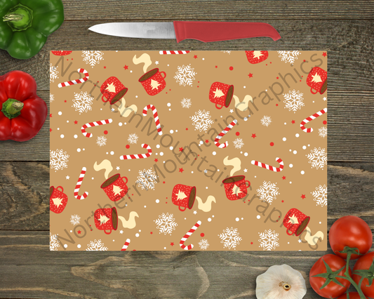 Glass Cutting Board Christmas