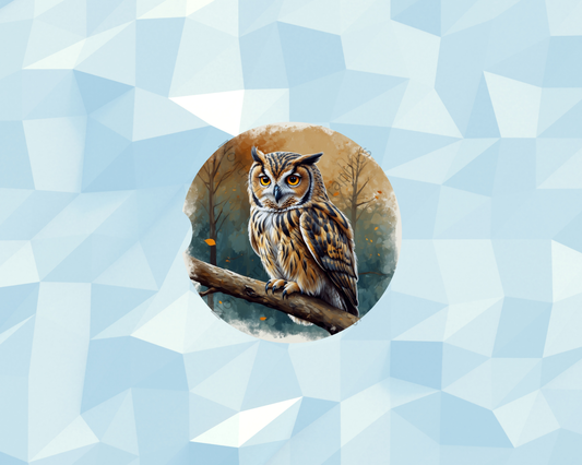 Autumn Forest Owl Car Coaster