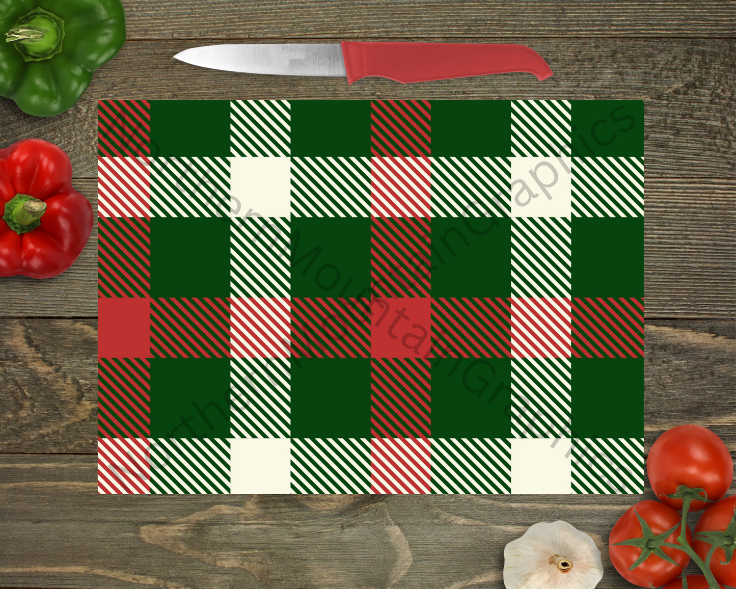 Glass Cutting Board Christmas