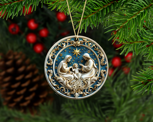Holy Family Nativity Scene Christmas Ornament