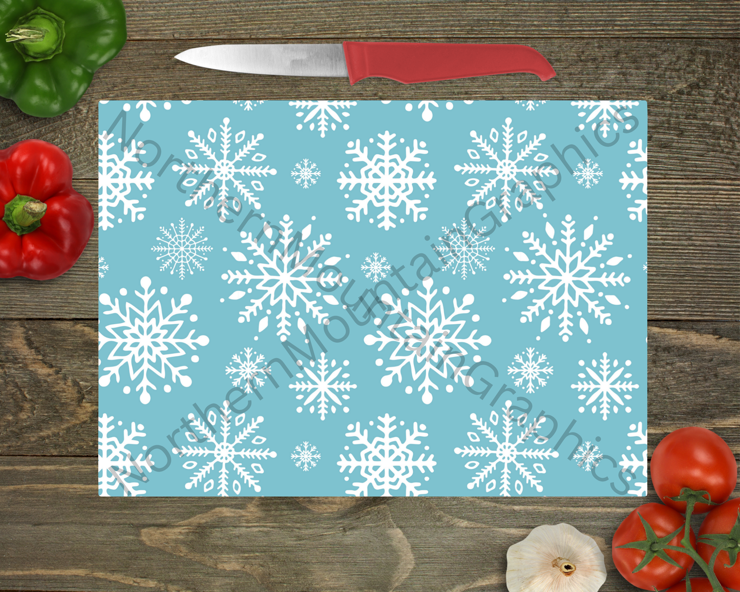Glass Cutting Board Christmas