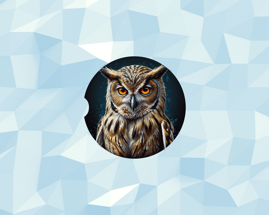Midnight Glare Owl Car Coaster