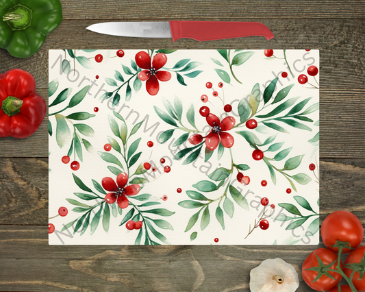 Glass Cutting Board Christmas