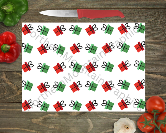 Glass Cutting Board Christmas