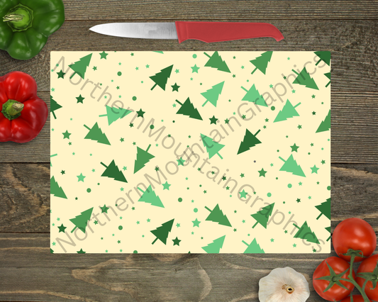 Glass Cutting Board Christmas