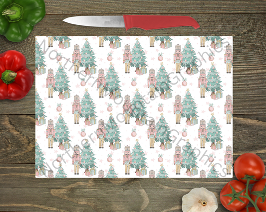 Glass Cutting Board Christmas