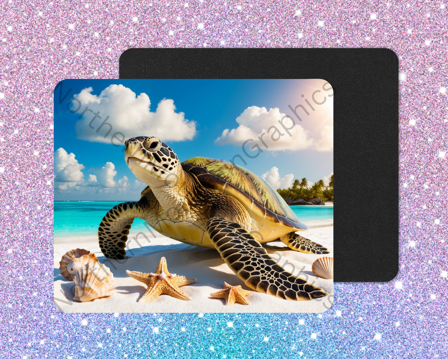 Starfish Shore Sea Turtle Explorer Mouse Pad
