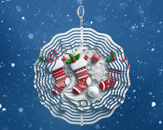 Christmas Stocking Trio Wind Spinner