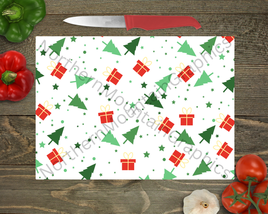 Glass Cutting Board Christmas