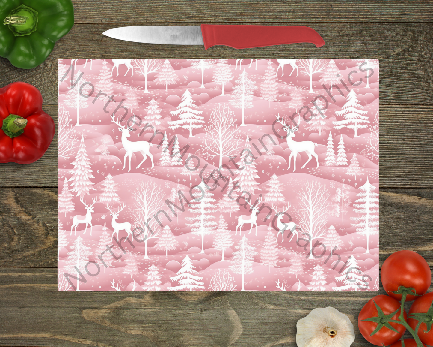 Glass Cutting Board Christmas