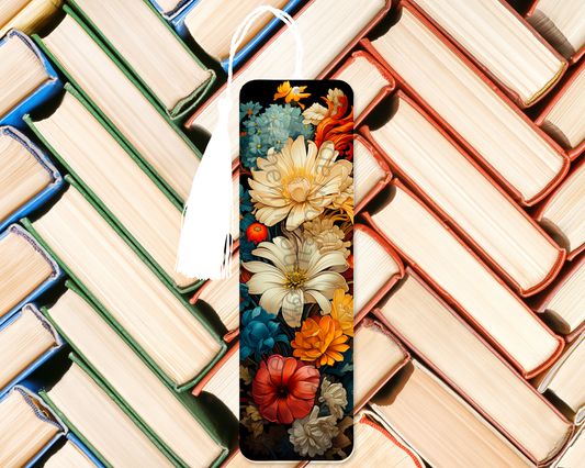 Vibrant Vertical Flower Arrangement Bookmark