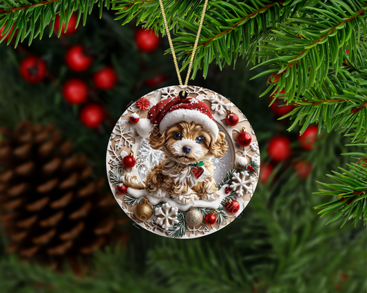 Festive Puppy Christmas Christmas Ornament