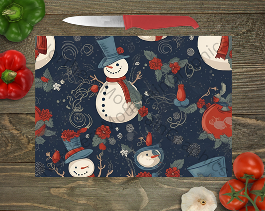 Glass Cutting Board Christmas
