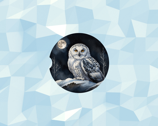 Lunar Snow Owl Car Coaster