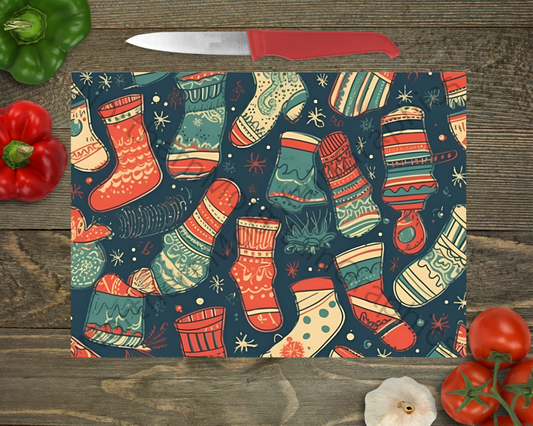 Glass Cutting Board Christmas