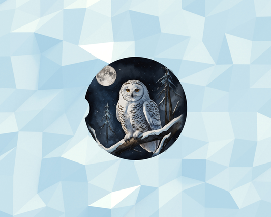 Frosted Night Owl Car Coaster