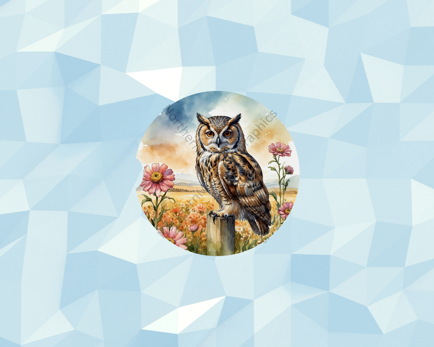 Wildflower Field Owl Car Coaster