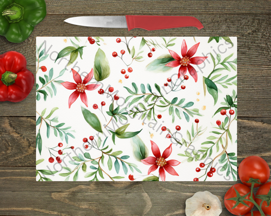 Glass Cutting Board Christmas