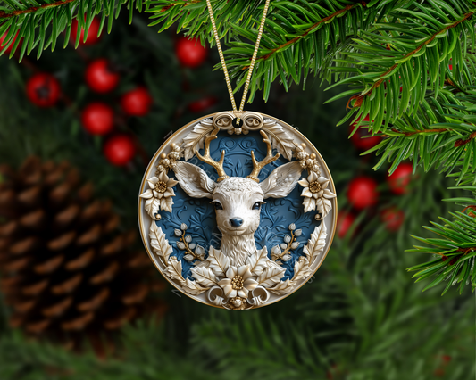 Elegant Christmas Deer Christmas Ornament