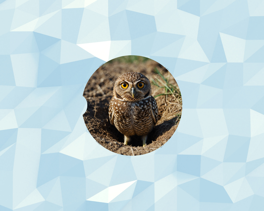 Curious Burrowing Owl Car Coaster