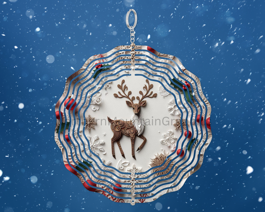 Elegant Reindeer Whimsy Wind Spinner