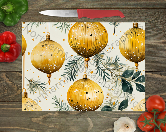 Glass Cutting Board Christmas