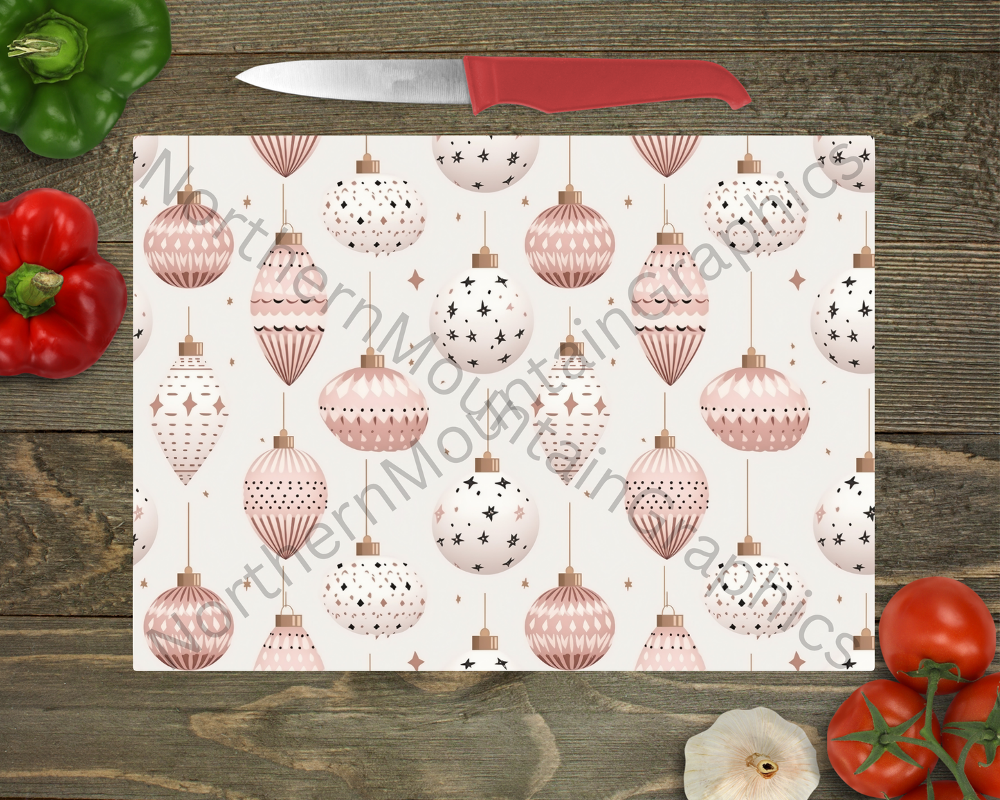 Glass Cutting Board Christmas