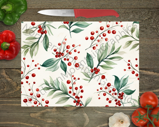 Glass Cutting Board Christmas