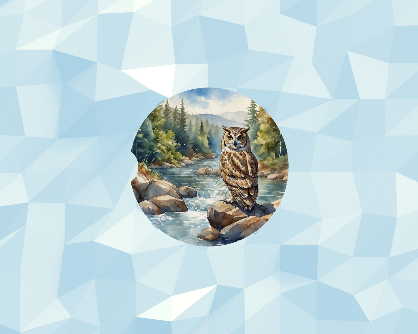 Rocky Stream Owl Car Coaster