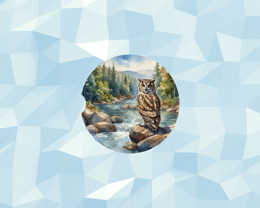 Rocky Stream Owl Car Coaster