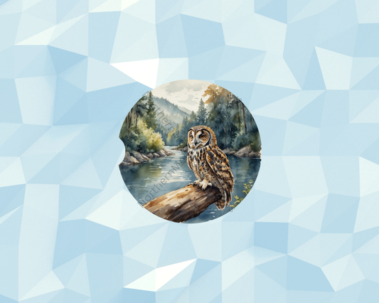 Forest River Lookout with Owl Car Coaster