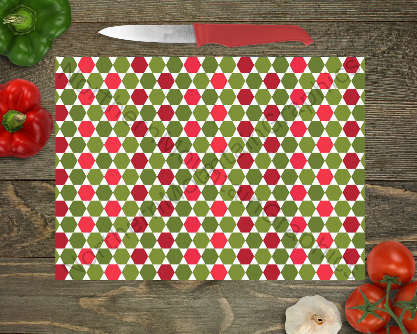Glass Cutting Board Christmas
