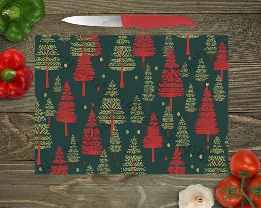 Glass Cutting Board Christmas