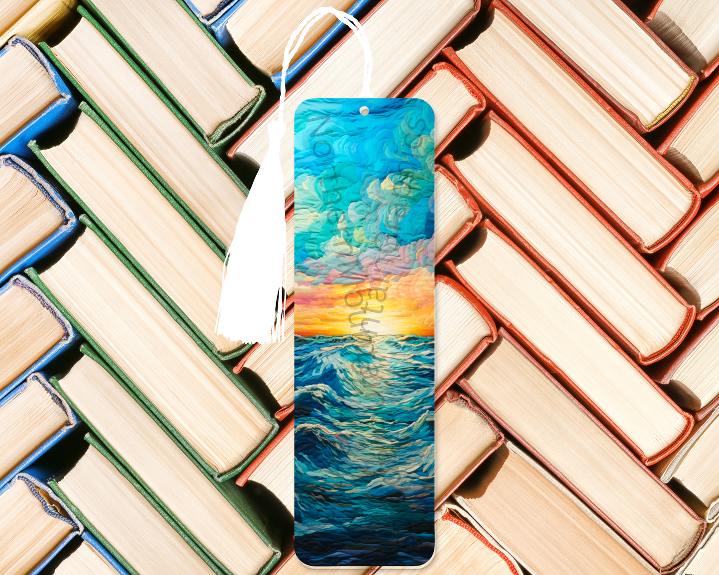 Vibrant Ocean Sunrise Bookmark